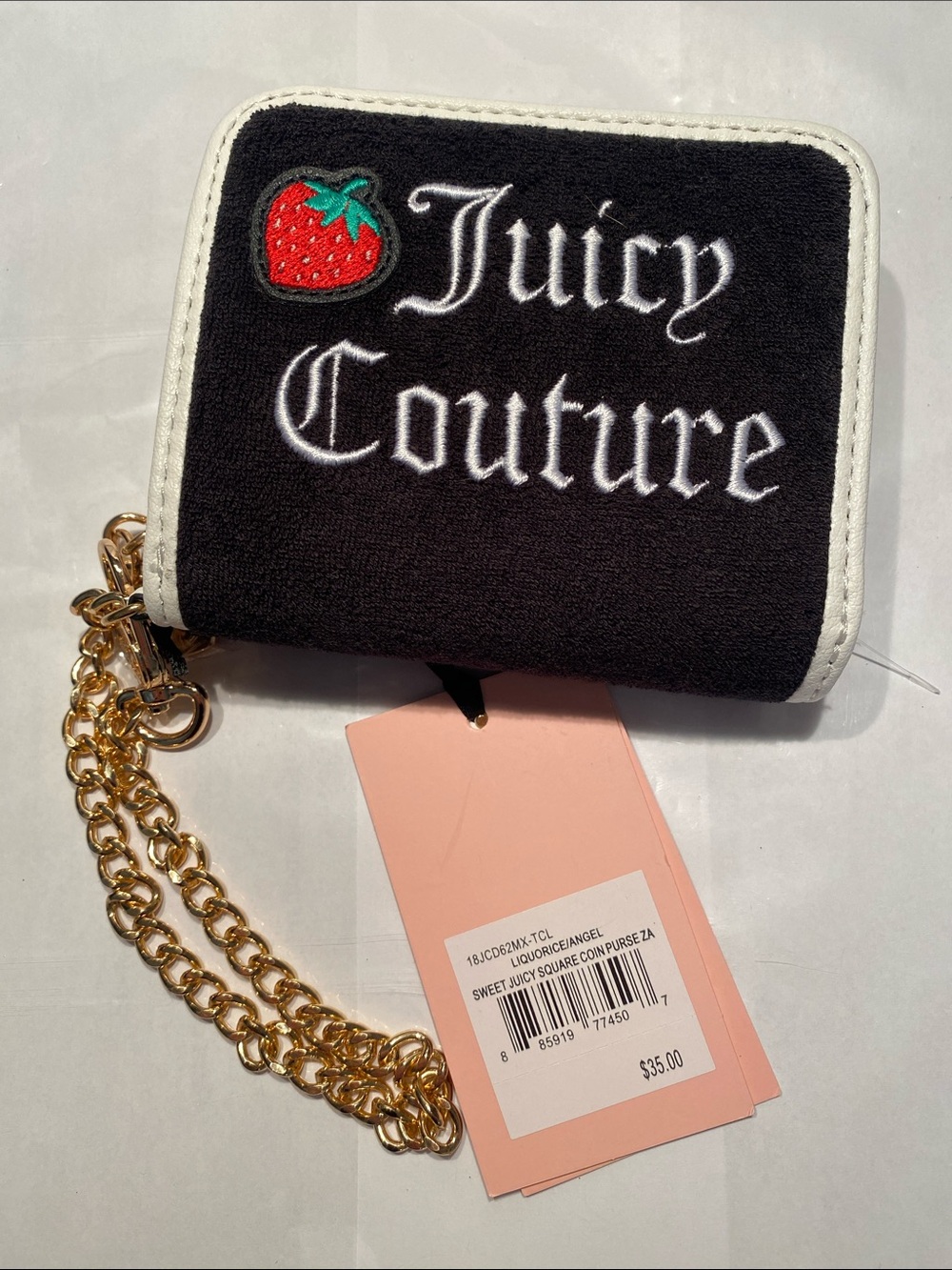 Juicy Couture Women's L Zip Card Case Wallet, Liquorice/Angel (black/White)